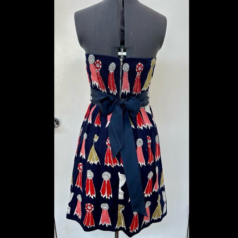 WE LOVE VERA ANTHROPOLOGIE HIGHEST ACCOLADES STRAPLESS DRESS HORSE RACE DERBY 2 - Picture 5 of 9